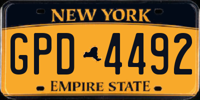 NY license plate GPD4492