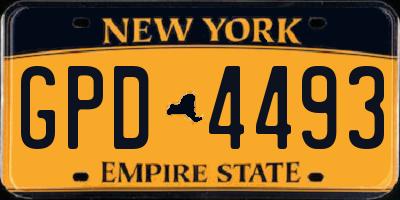 NY license plate GPD4493