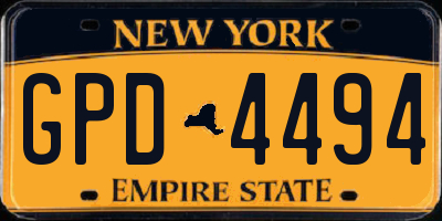 NY license plate GPD4494