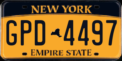 NY license plate GPD4497