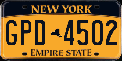 NY license plate GPD4502