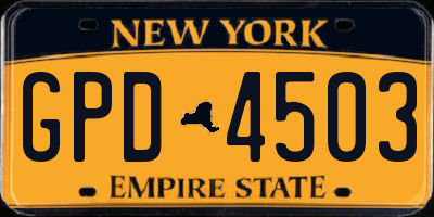 NY license plate GPD4503
