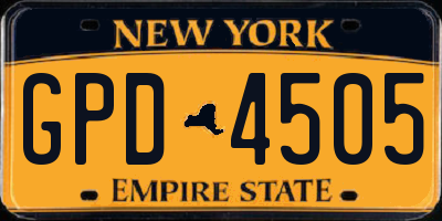 NY license plate GPD4505