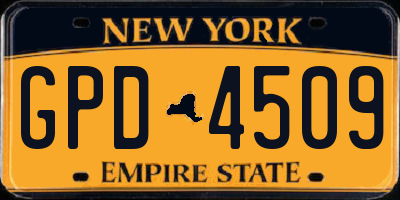NY license plate GPD4509
