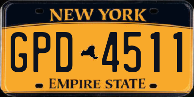 NY license plate GPD4511