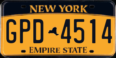 NY license plate GPD4514