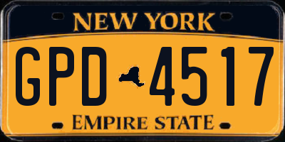 NY license plate GPD4517