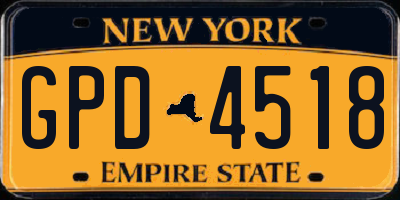NY license plate GPD4518