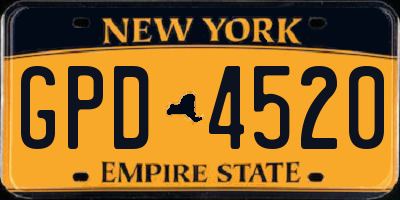 NY license plate GPD4520
