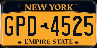 NY license plate GPD4525