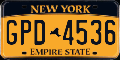 NY license plate GPD4536