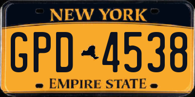 NY license plate GPD4538