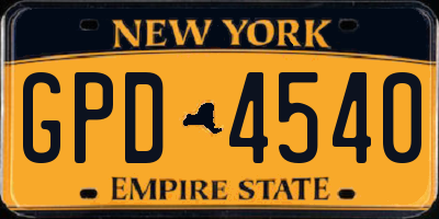 NY license plate GPD4540