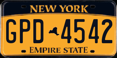 NY license plate GPD4542