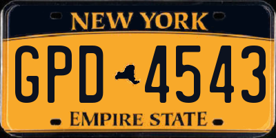 NY license plate GPD4543