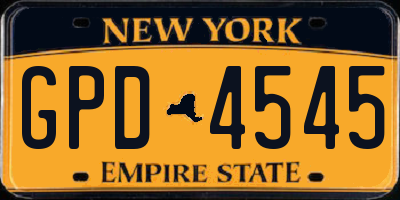 NY license plate GPD4545
