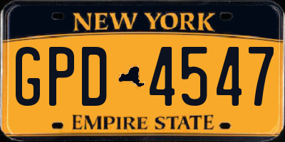 NY license plate GPD4547