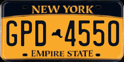 NY license plate GPD4550
