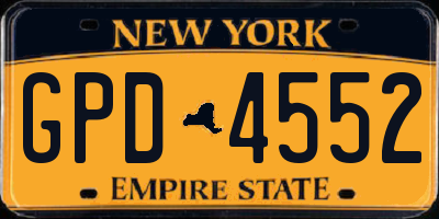 NY license plate GPD4552