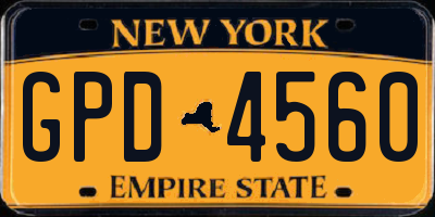 NY license plate GPD4560