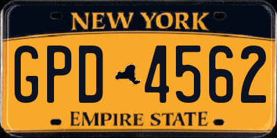 NY license plate GPD4562
