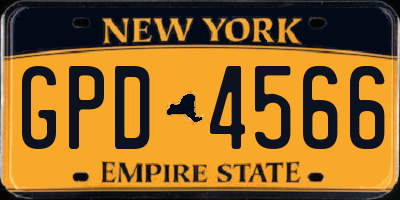NY license plate GPD4566