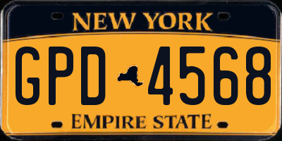 NY license plate GPD4568