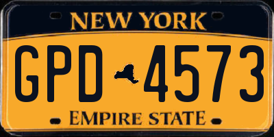 NY license plate GPD4573