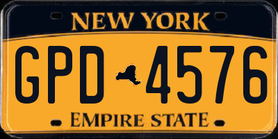 NY license plate GPD4576