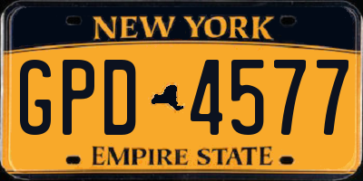 NY license plate GPD4577