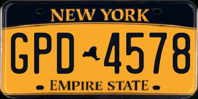 NY license plate GPD4578