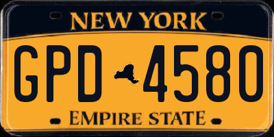 NY license plate GPD4580