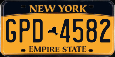 NY license plate GPD4582