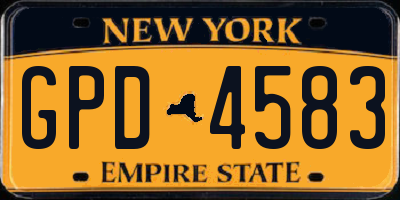NY license plate GPD4583