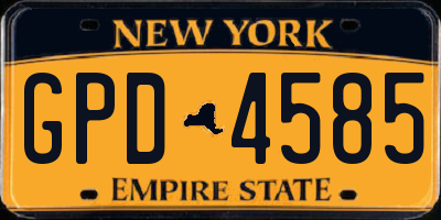 NY license plate GPD4585