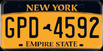 NY license plate GPD4592