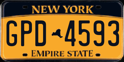NY license plate GPD4593