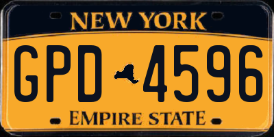 NY license plate GPD4596