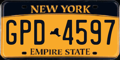 NY license plate GPD4597