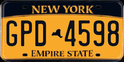 NY license plate GPD4598