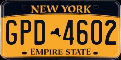 NY license plate GPD4602