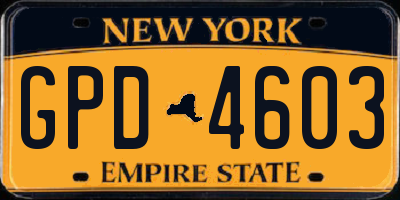 NY license plate GPD4603