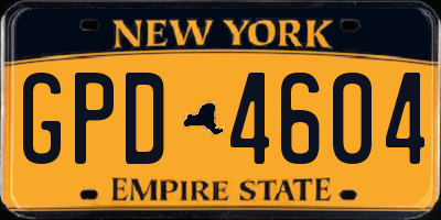 NY license plate GPD4604