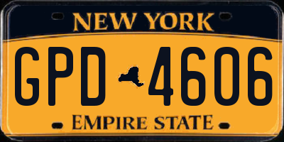 NY license plate GPD4606