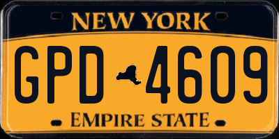 NY license plate GPD4609