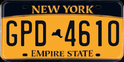 NY license plate GPD4610