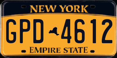 NY license plate GPD4612
