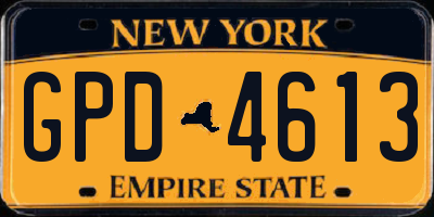 NY license plate GPD4613