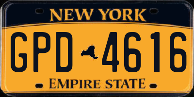 NY license plate GPD4616