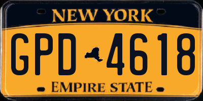 NY license plate GPD4618